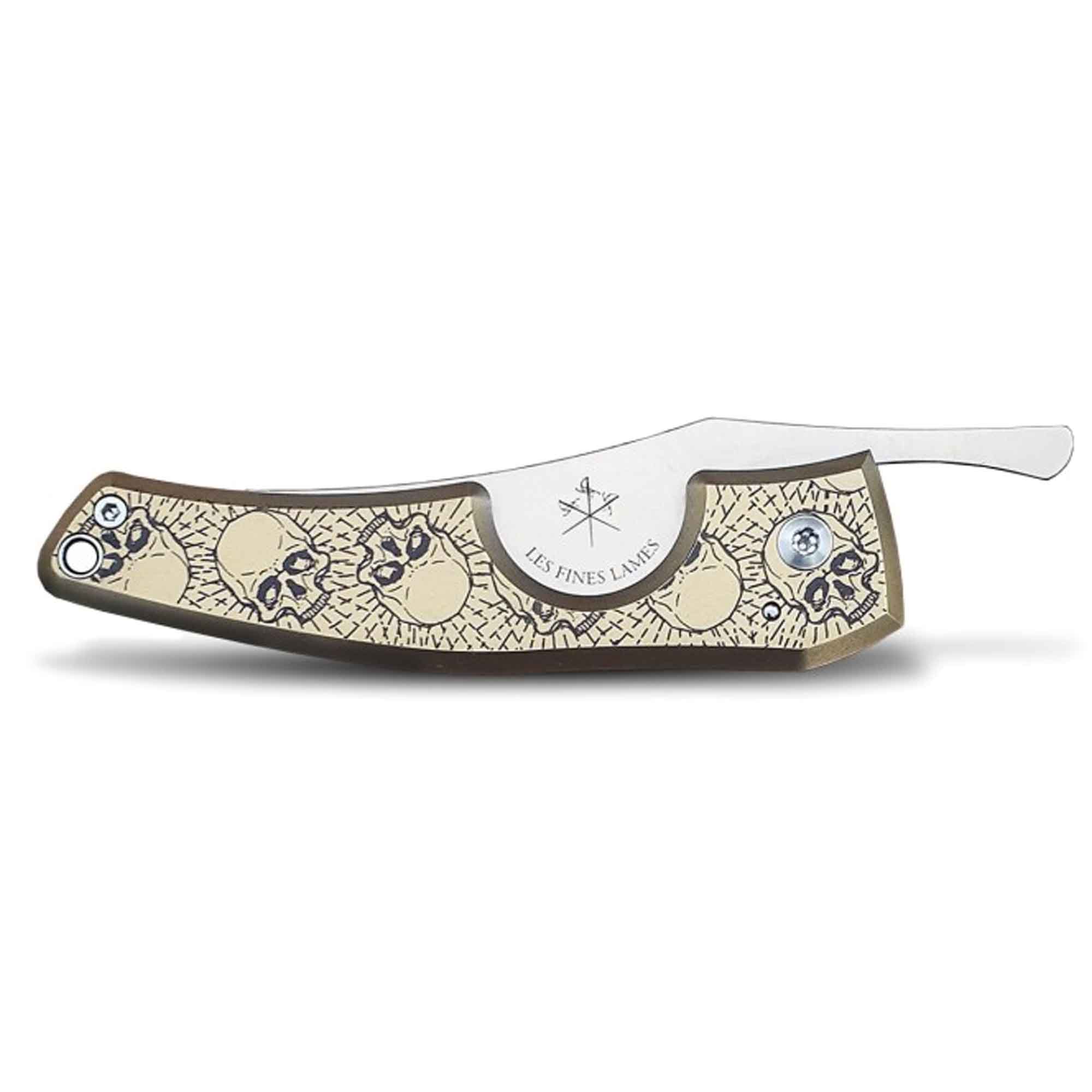 les-fines-lames-metal-sculls-01 Les Fines Lames Zigarrenmesser Le Petit Brass Skulls (CC0203003)