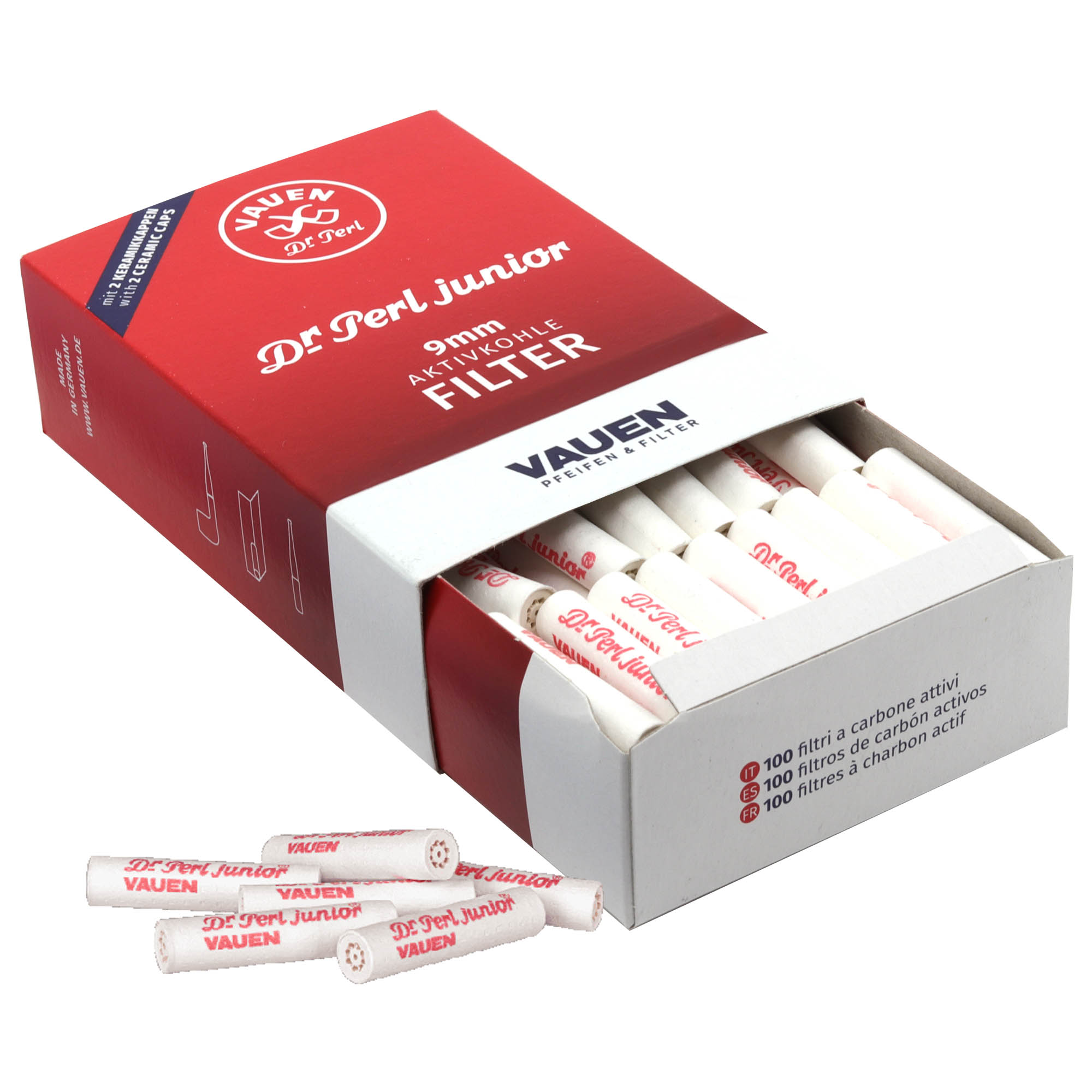 vauen-dr-perl-100-filter Dr.Perl Junior activated carbon filter 9mm Jubig 100pcs.