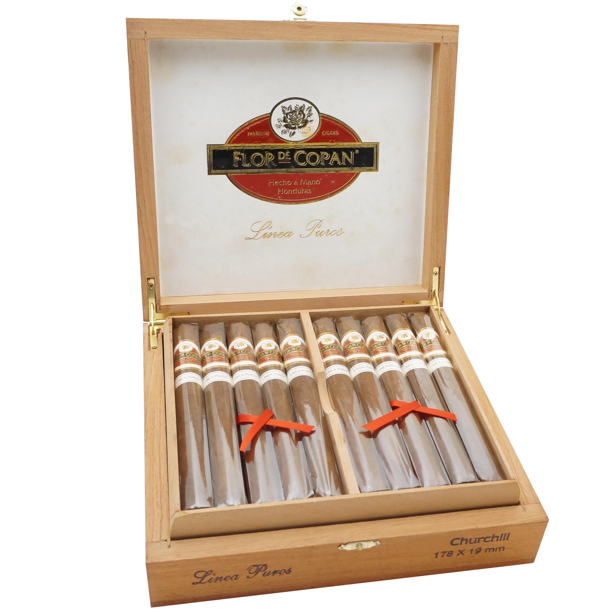 flordecopan_lineapuros_churchill_20s Flor de Copan Linea Puros Churchill - 20er Kistchen