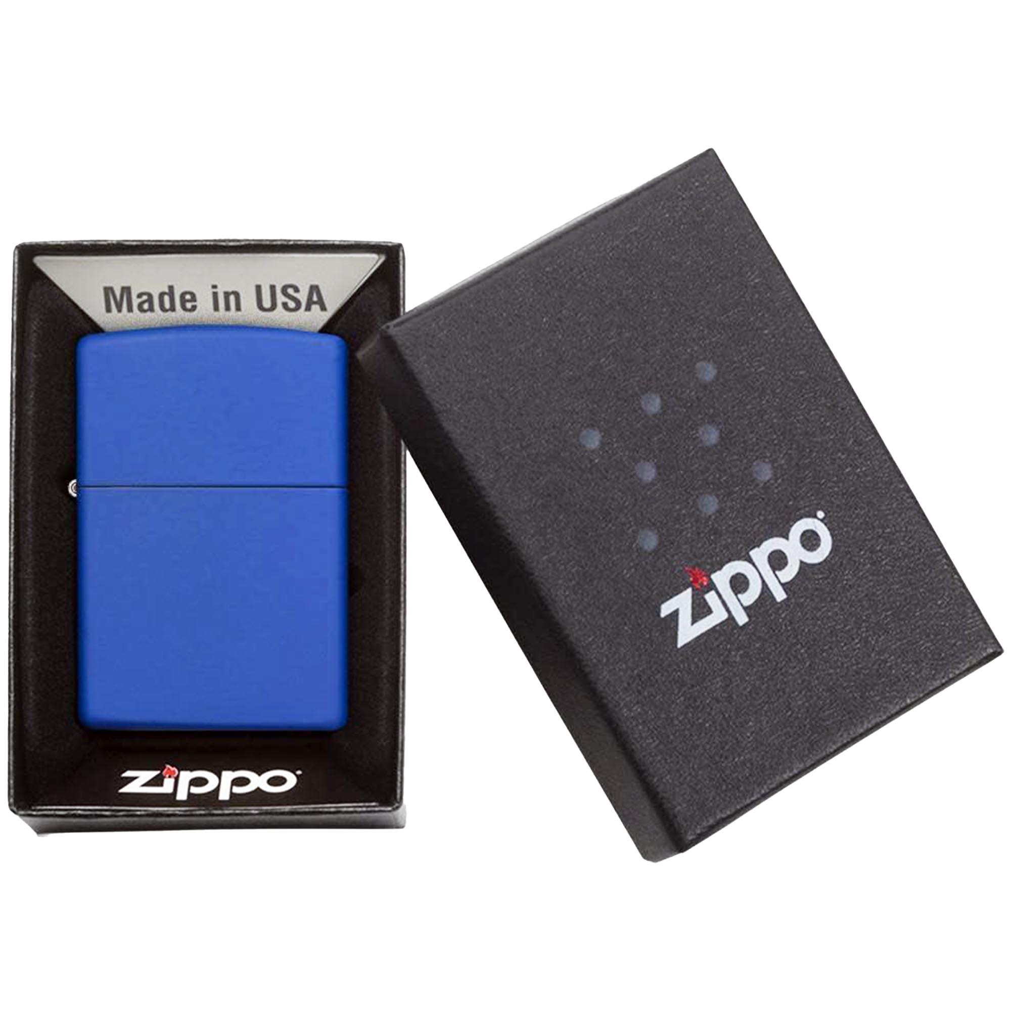 Zippo_Blue_Matte_3 Zippo Lighter Basic Royal Blue Matte