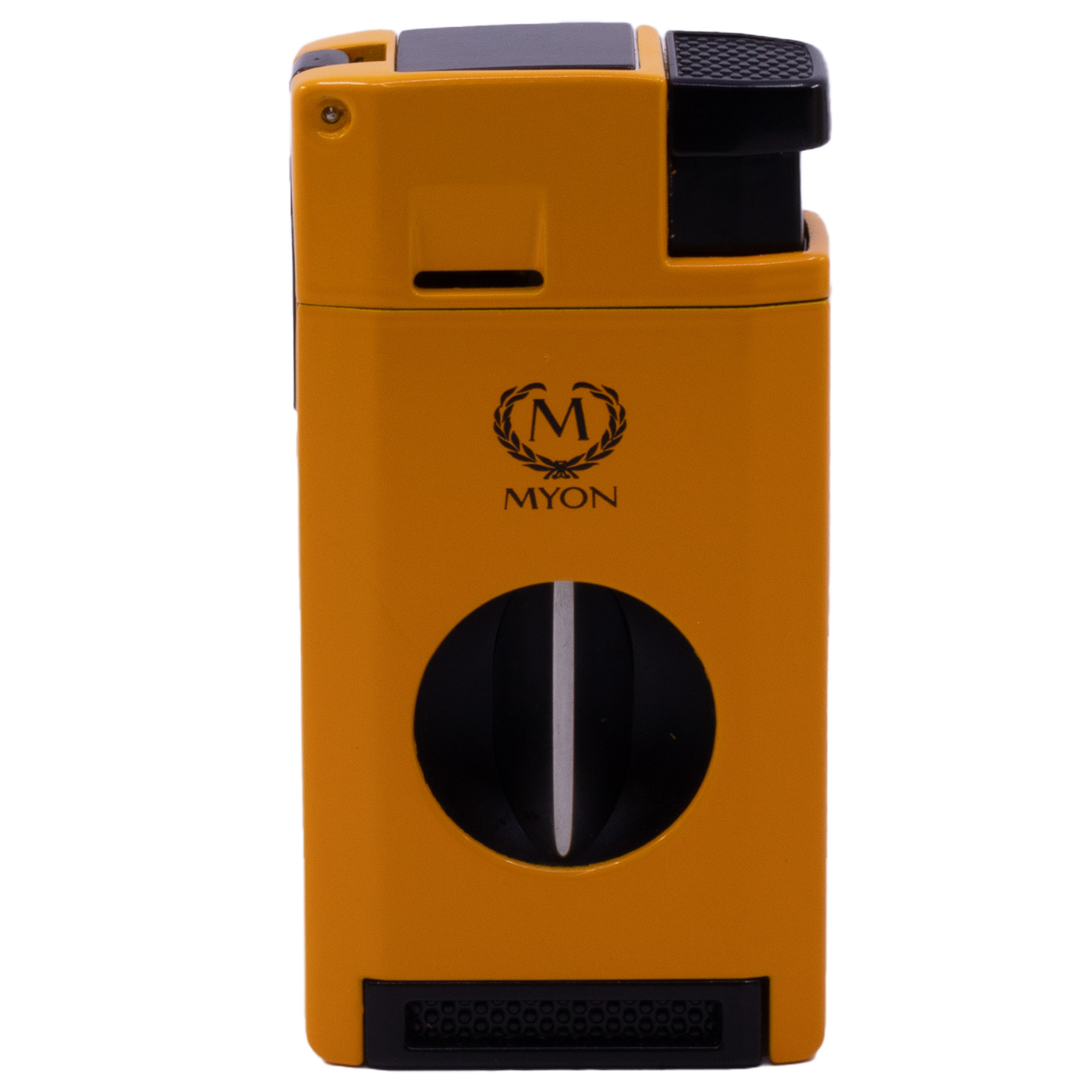 Myon Lighter with Piercer & V-Slicer – Yellow Myon Lighter with Piercer & V-Slicer – Yellow