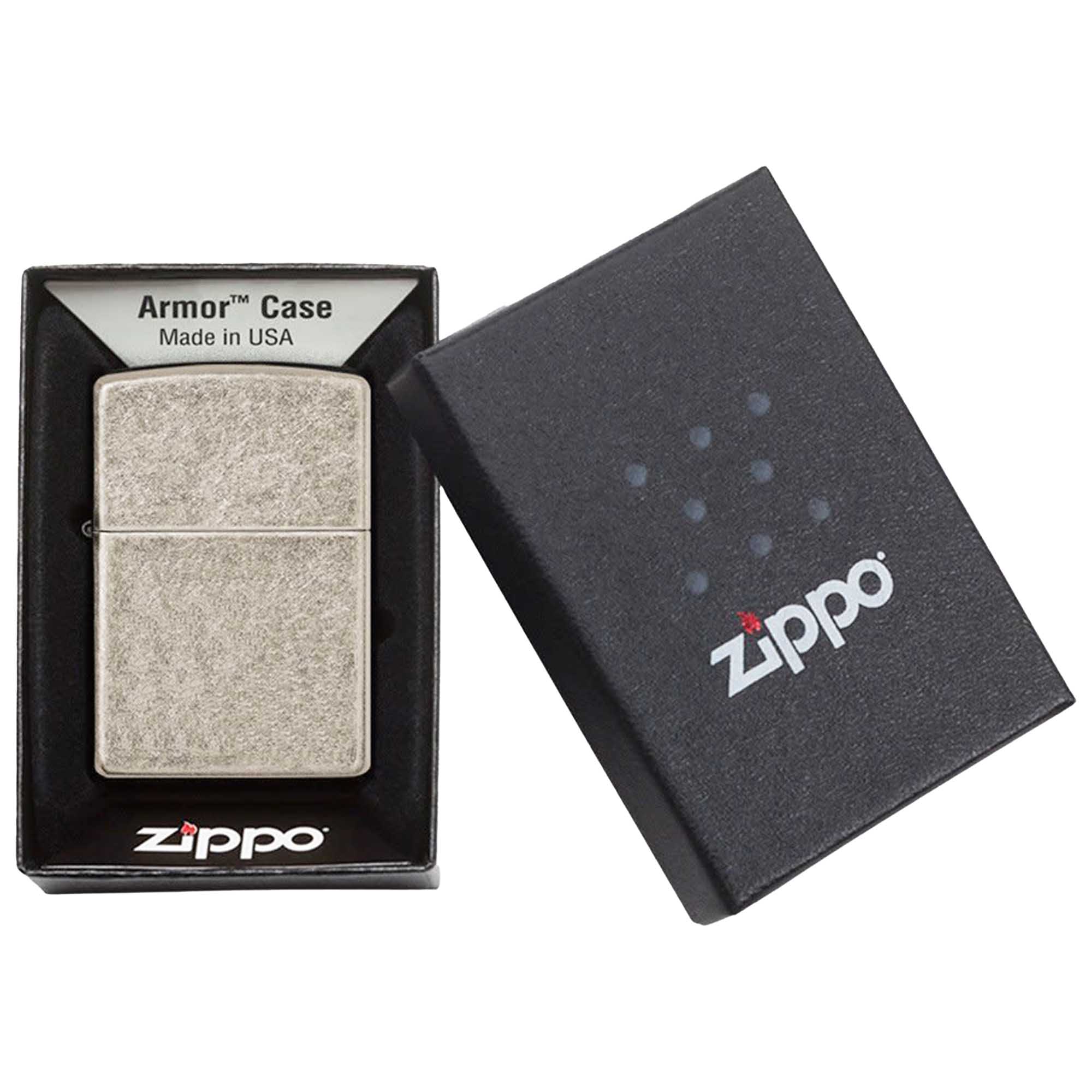 Zippo_Antique_Silver_3 Zippo Lighter Basic Silber Antik