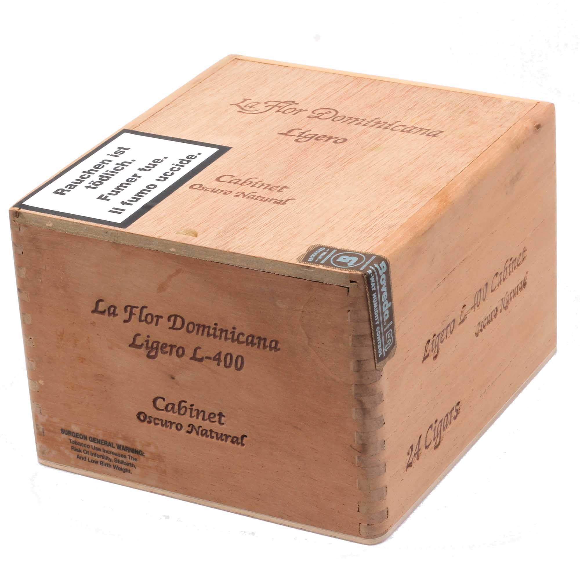 laflordominicanaligerooscurol40024s La Flor Dominicana Ligero Cabinet L-400 - Coffret de 24 cigares