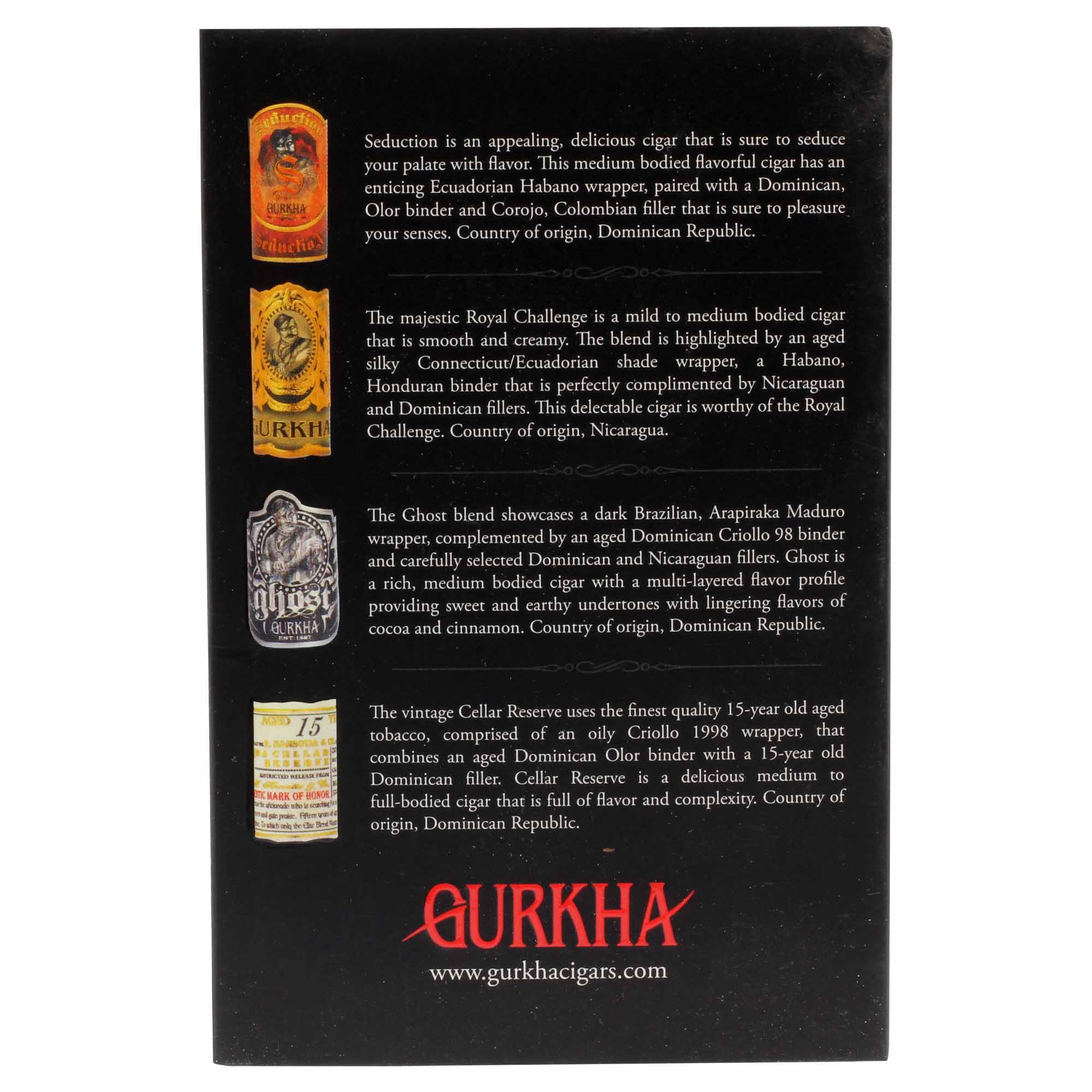 gurkhazigarren4errobustosamplerset02 Set de 4 cigares Gurkha Robusto Sampler