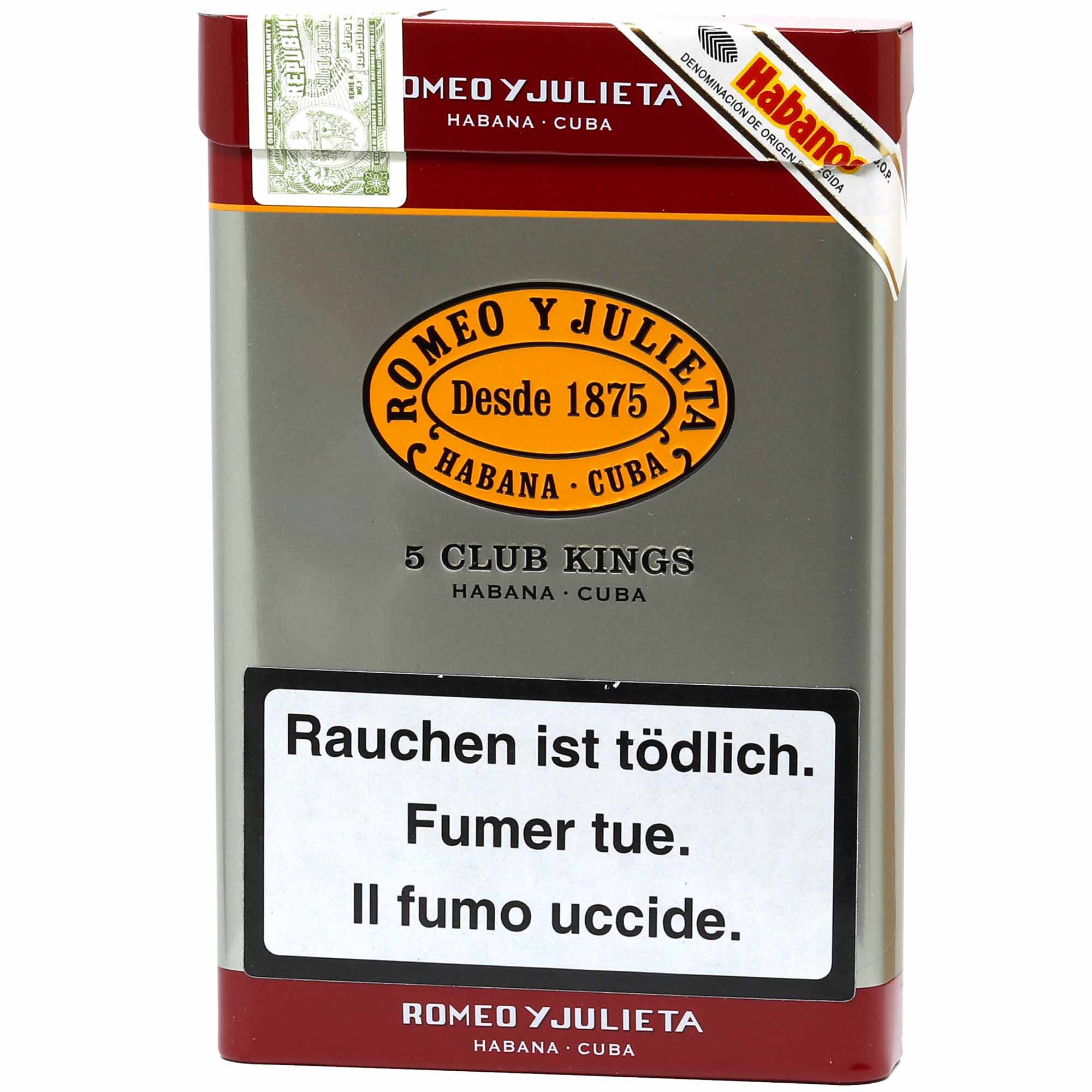 romeo-y-julieta-club-kings-5s Romeo y Julieta Club Kings - 5er Schachtel