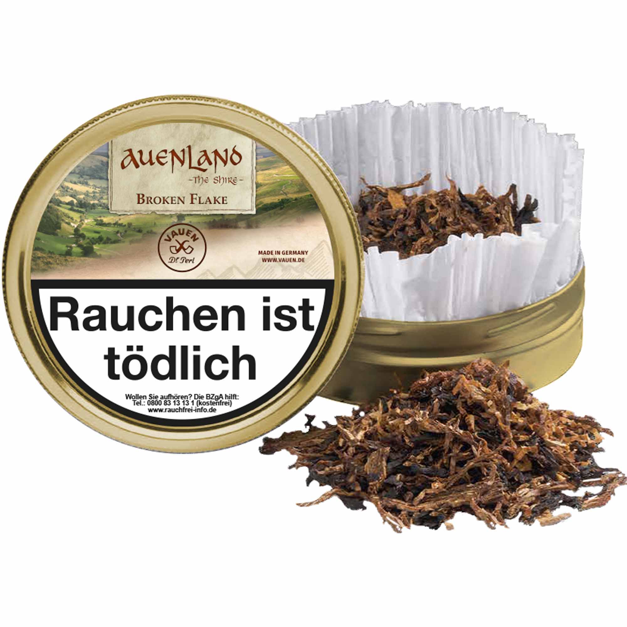 vauenauenlandbrokenflake02 Vauen Tabacco da pipa Auenland Broken Flake 50g Barattolo