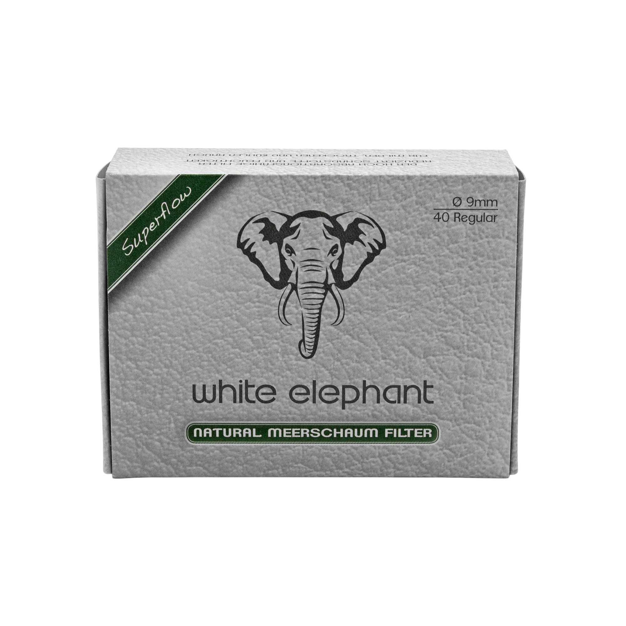 meerschaum9mm40st White Elephant Meerschaum Filter 9mm, 40 Stück