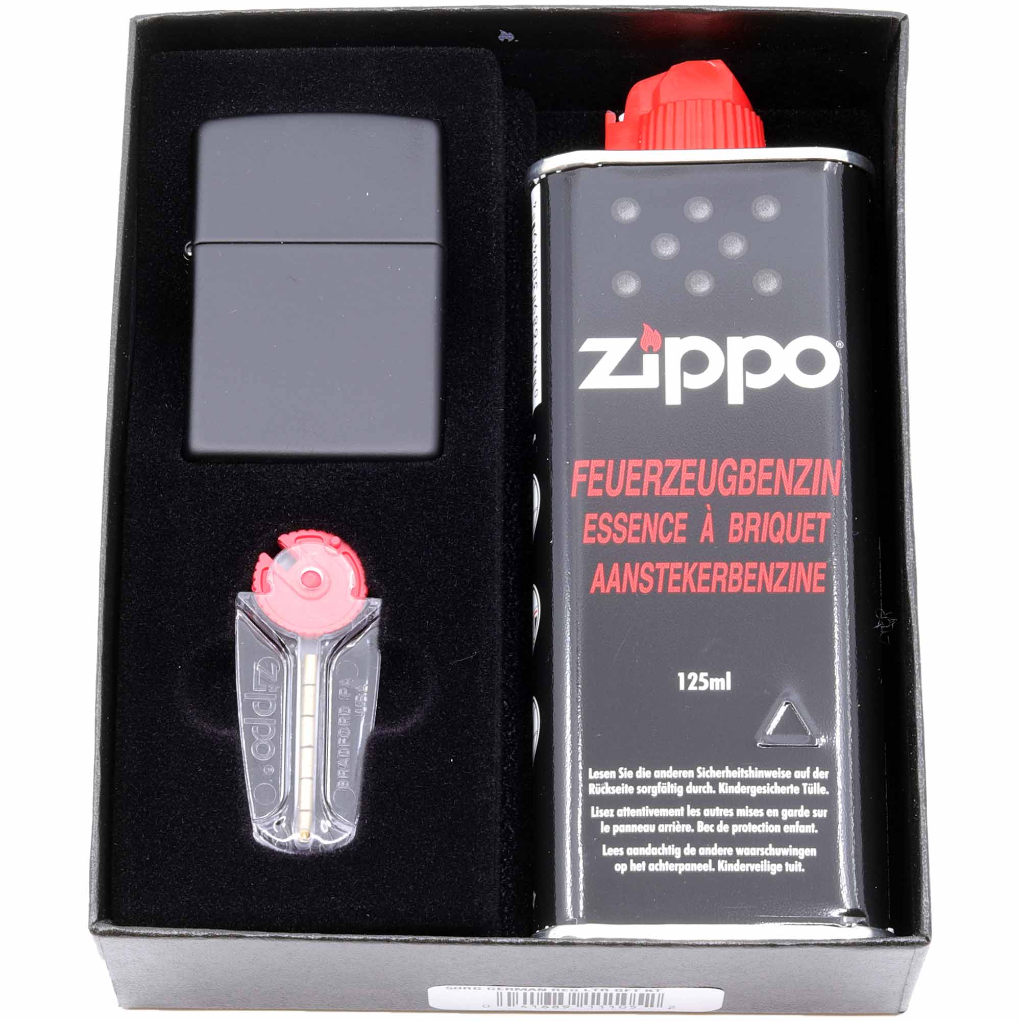 Zippo_Basic_Set_Black_1 Zippo Chrome Black Matte