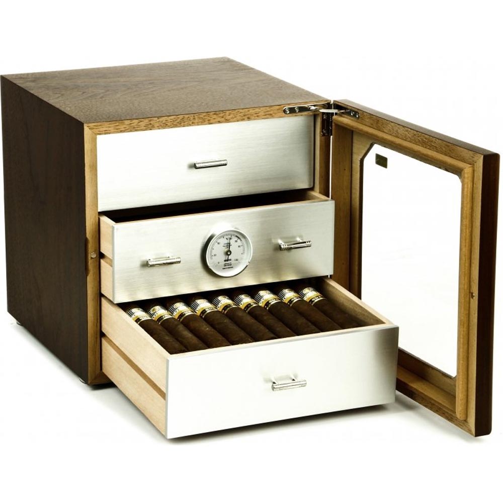 Humidor Adorini Chianti Medio Noce/Alu Deluxe