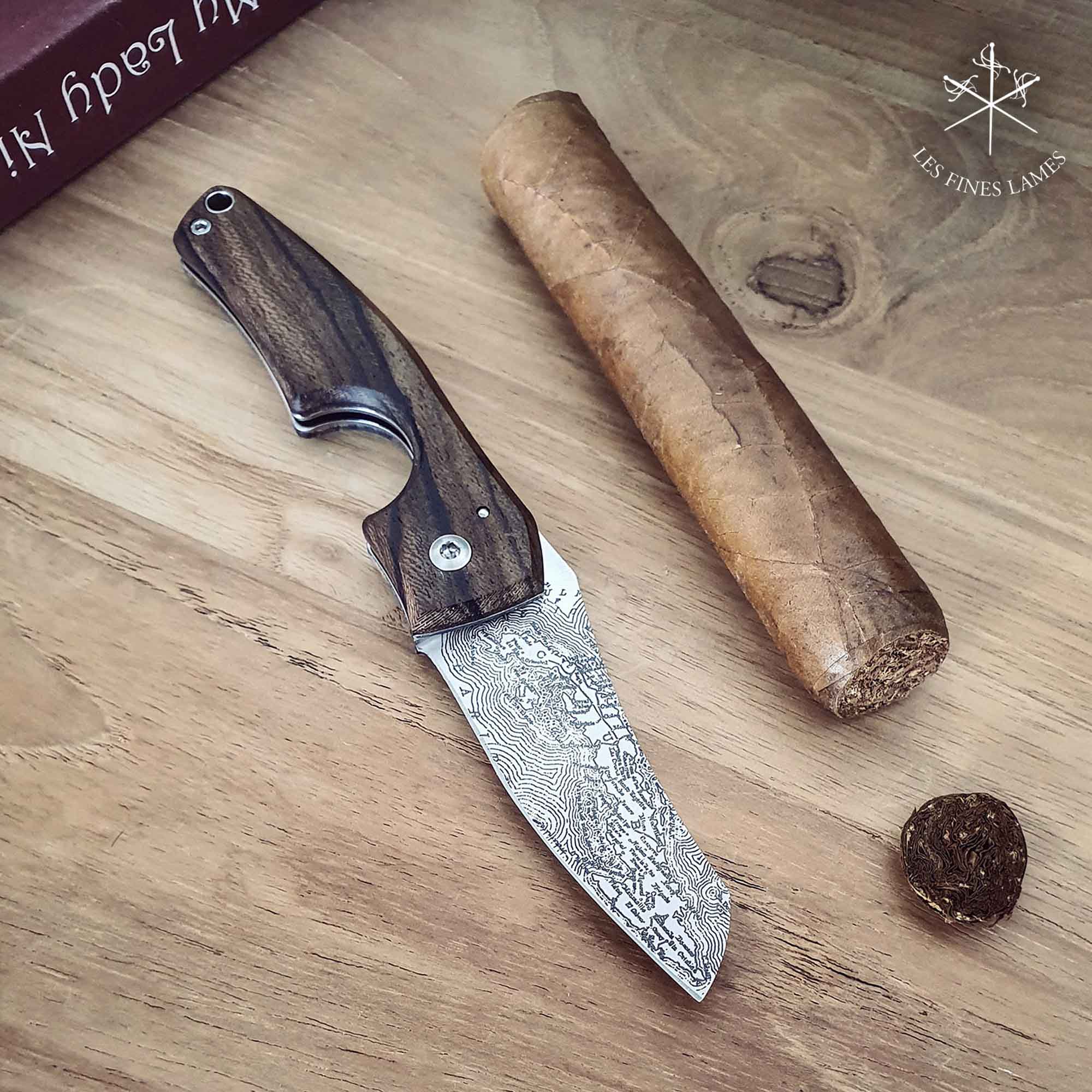 Les Fines Lames cigar knife Le Petit Compass Cuba Ziricote (CC0201038)
