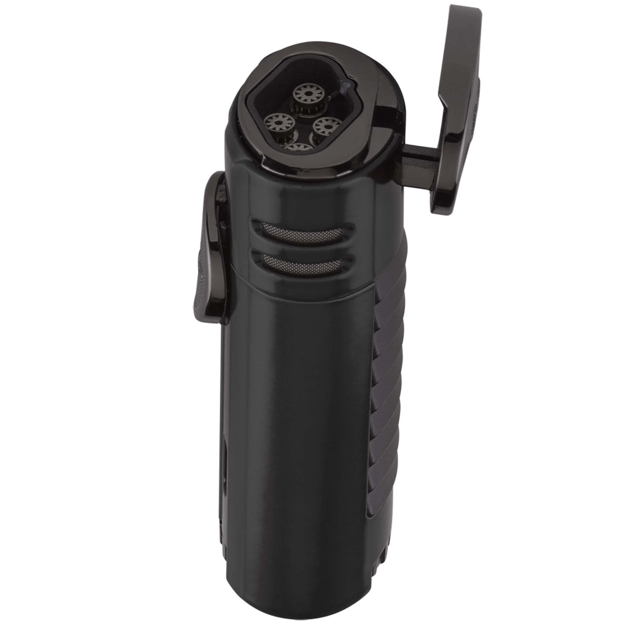 xikar_hp4_jet_black_02 Xikar HP4 Jet Lighter Black with 4 Flames 574BK