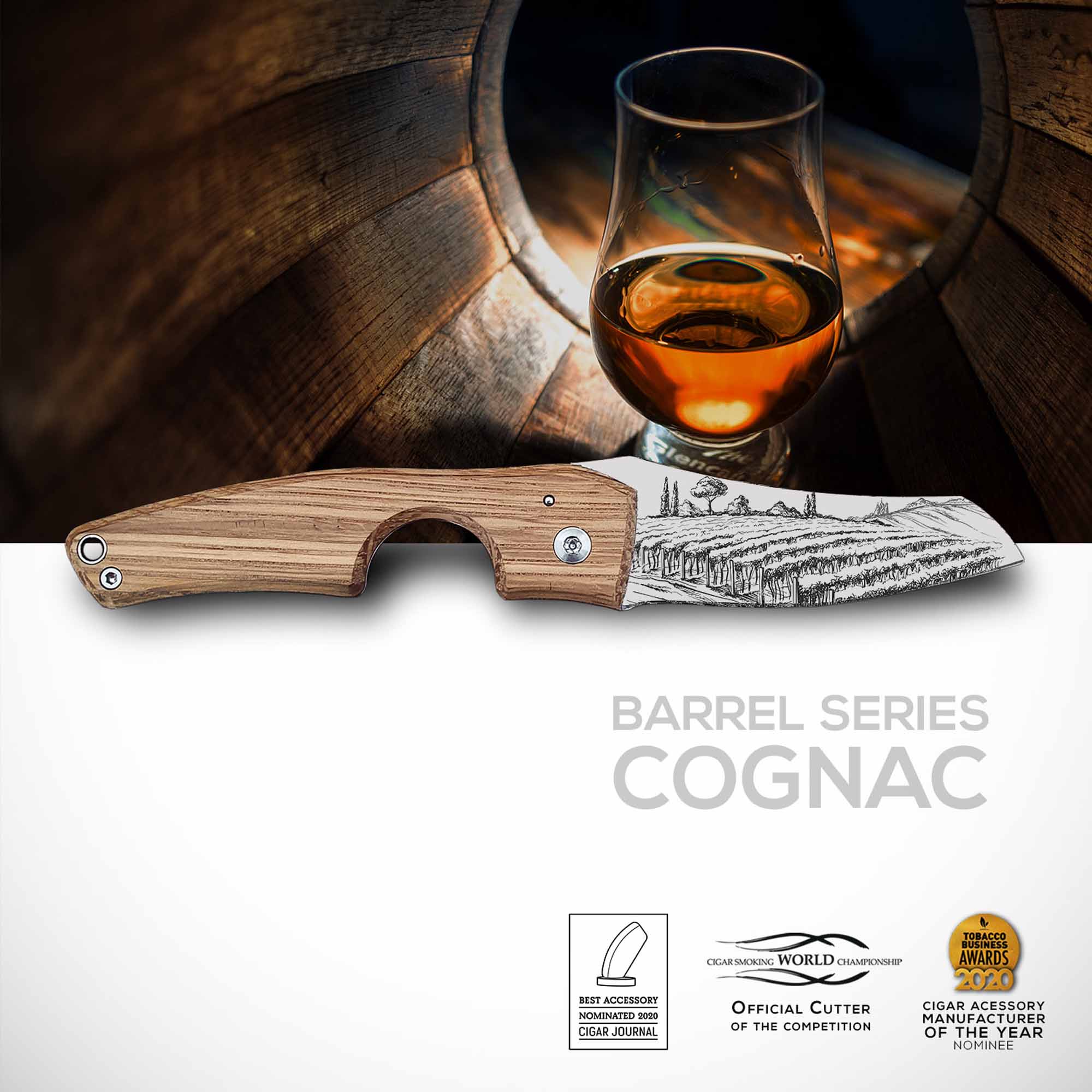 Coltello per sigari Les Fines Lames Le Petit Barrel Cognac (CC0201068)
